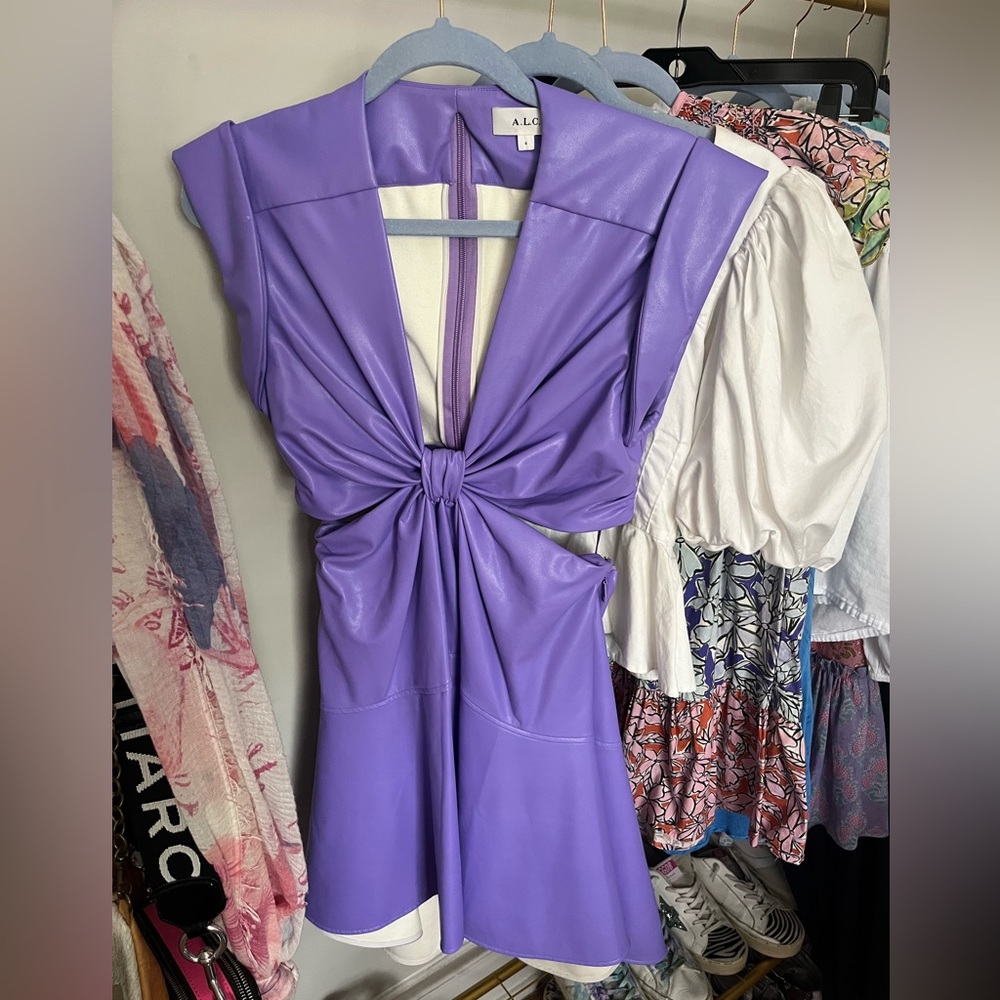 ALC vegan leather mini dress